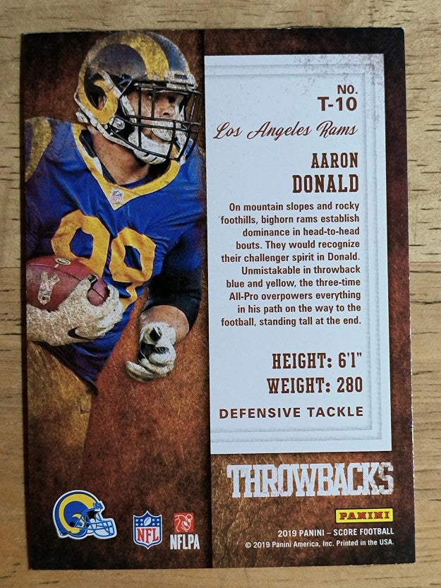 2019 Score Throwbacks #10 Aaron Donald