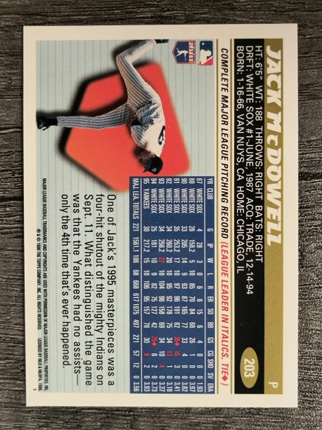 1996 Topps #203 Jack McDowell