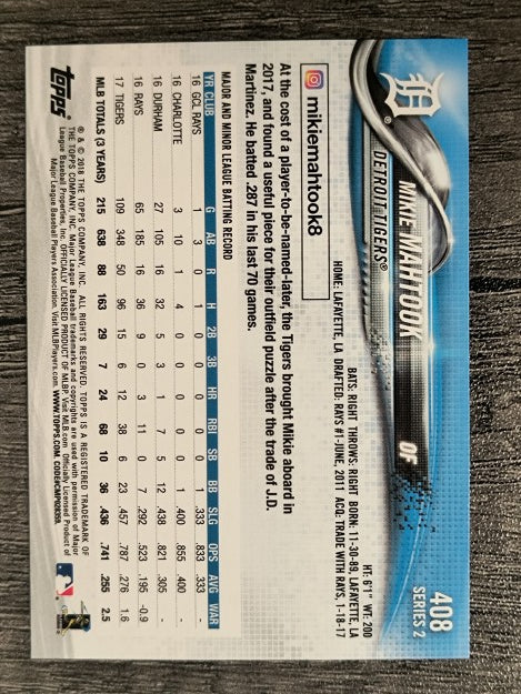 2018 Topps #408 Mikie Mahtook