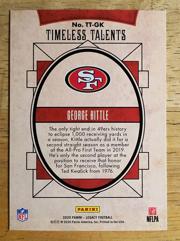 2020 Panini Legacy Timeless Talents #12 George Kittle