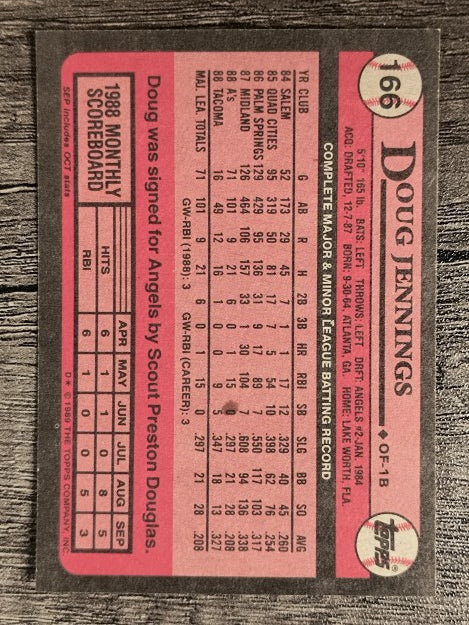 1989 Topps #166 Doug Jennings RC