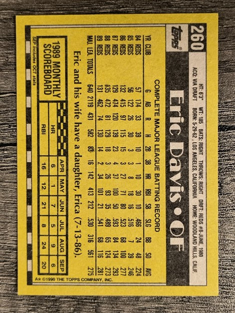 1990 Topps #260 Eric Davis