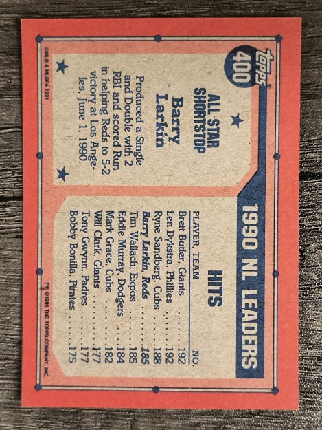 1991 Topps #400 Barry Larkin AS