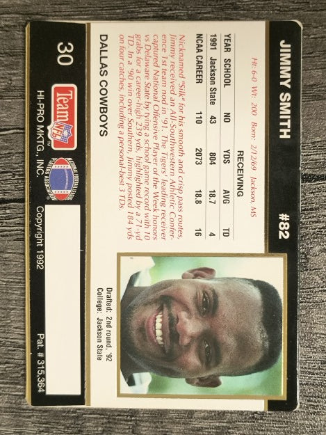 1992 Action Packed Rookie Update #30 Jimmy Smith RC (NM)