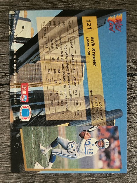 1993 Wild Card #121 Erik Kramer