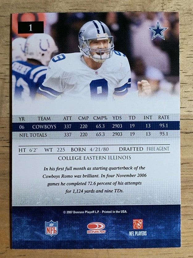 2007 Donruss Gridiron Gear #1 Tony Romo