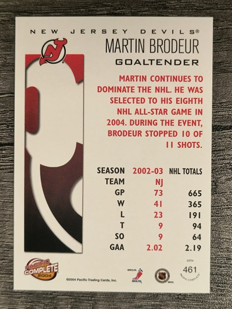 2003-04 Pacific Complete #461 Martin Brodeur