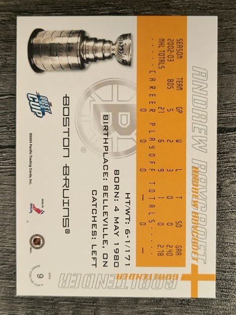 2003-04 Pacific Quest for the Cup #9 Andrew Raycroft