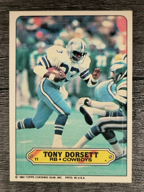 1983 Topps Sticker Inserts #11 Tony Dorsett