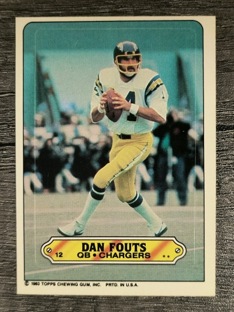 1983 Topps Sticker Inserts #12 Dan Fouts