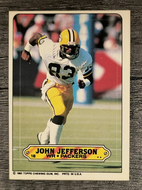 1983 Topps Sticker Inserts #18 John Jefferson