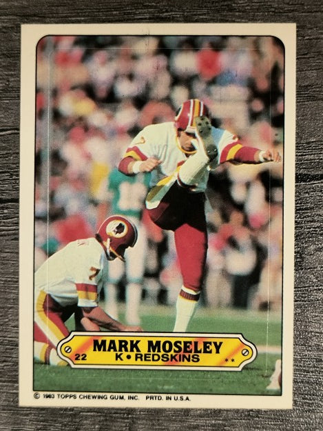 1983 Topps Sticker Inserts #22 Mark Moseley