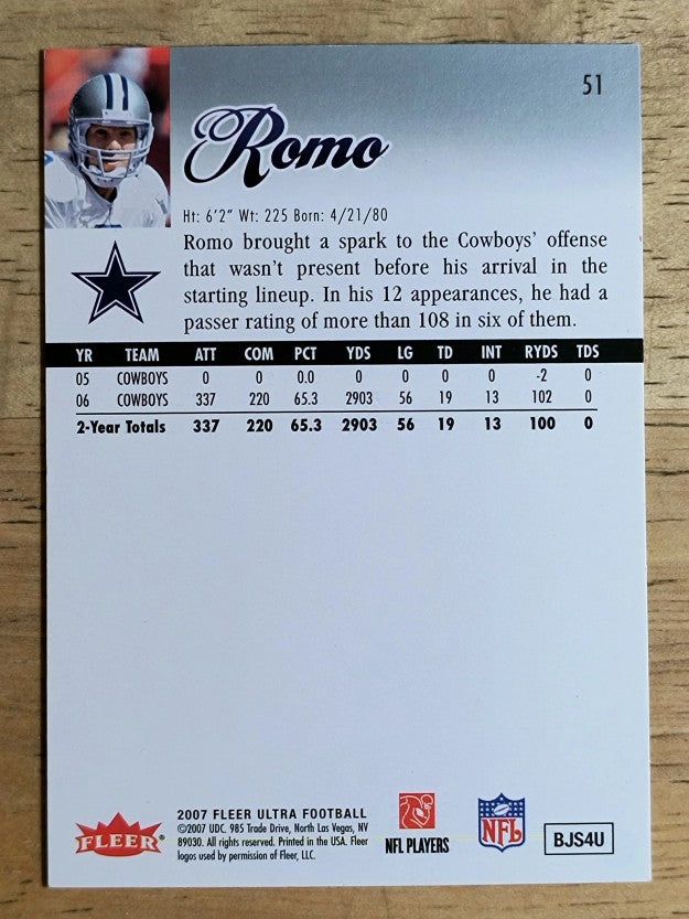 2007 Ultra Retail #51 Tony Romo