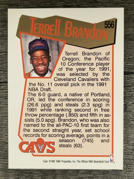 1991-92 Hoops #556 Terrell Brandon RC