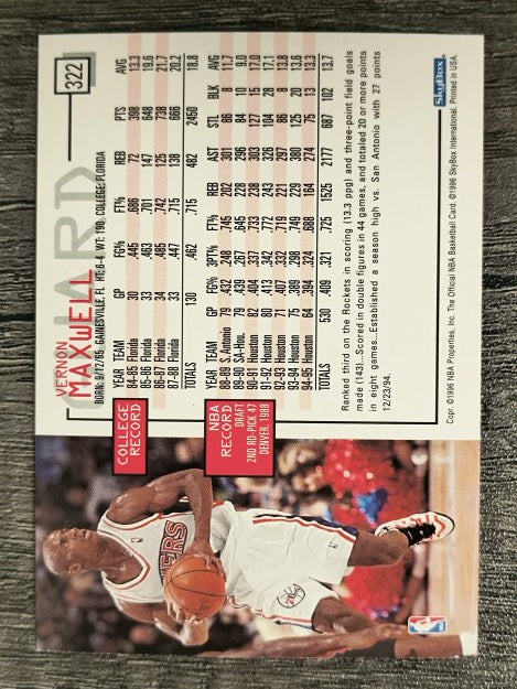1995-96 Hoops #322 Vernon Maxwell