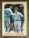 1987 Topps #656 Rangers Team/Bobby Valentine MG