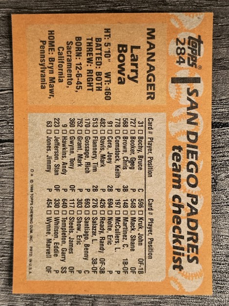 1988 Topps #284 Larry Bowa MG