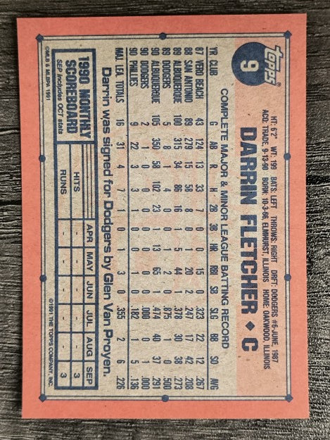 1991 Topps #9 Darrin Fletcher