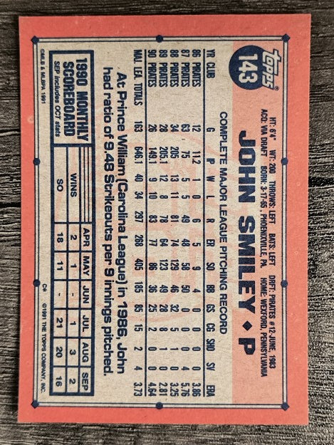 1991 Topps #143 John Smiley