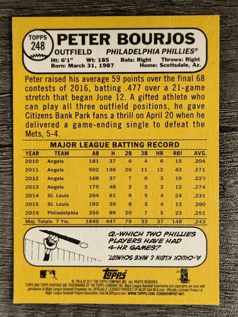 2017 Topps Heritage #248 Peter Bourjos