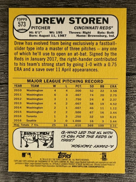 2017 Topps Heritage #573 Drew Storen