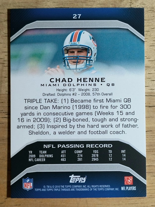 2010 Topps Triple Threads #27 Chad Henne
