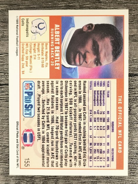 1989 Pro Set #155 Albert Bentley