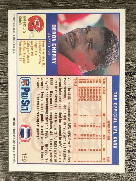 1989 Pro Set #169 Deron Cherry