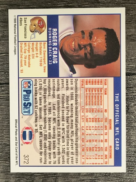 1989 Pro Set #372 Roger Craig