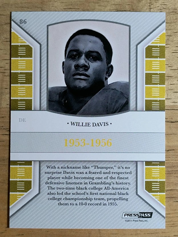 2011 Press Pass Legends Silver Holofoil #86 Willie Davis /175