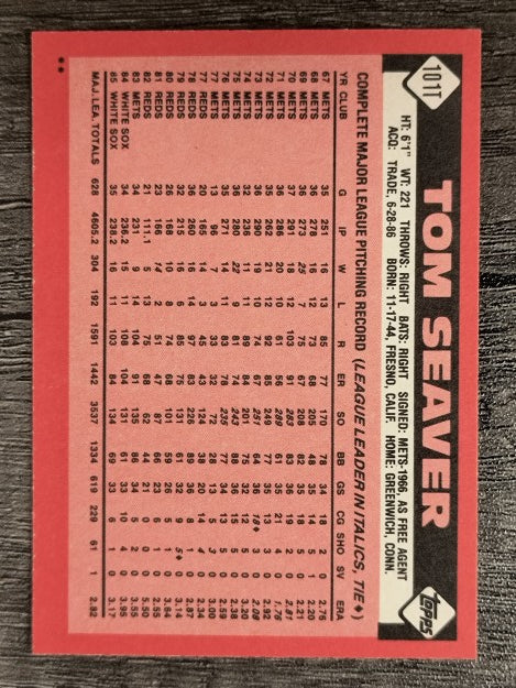 1986 Topps Traded #101T Tom Seaver