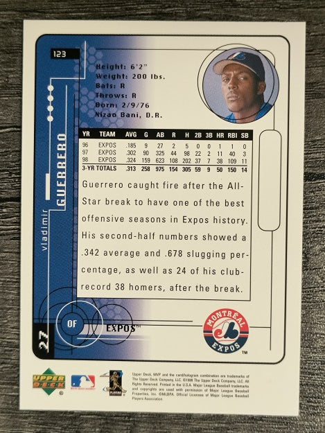 1999 Upper Deck MVP #123 Vladimir Guerrero
