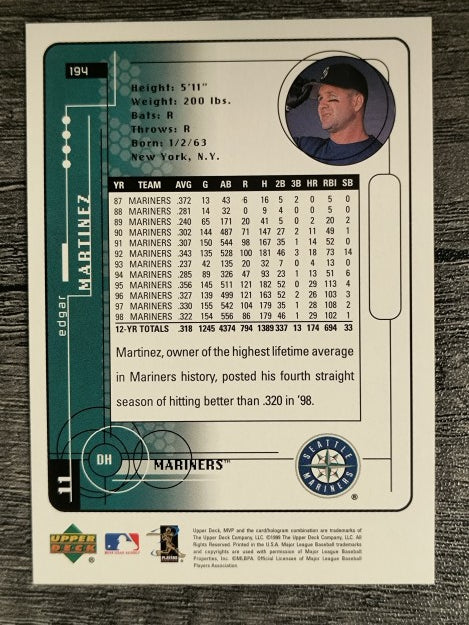 1999 Upper Deck MVP #194 Edgar Martinez