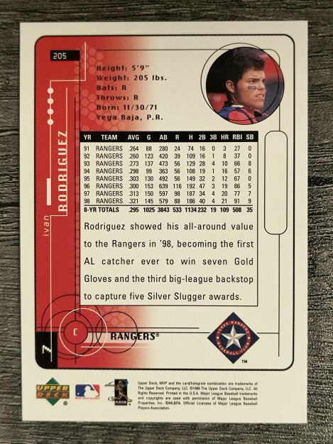 1999 Upper Deck MVP #205 Ivan Rodriguez