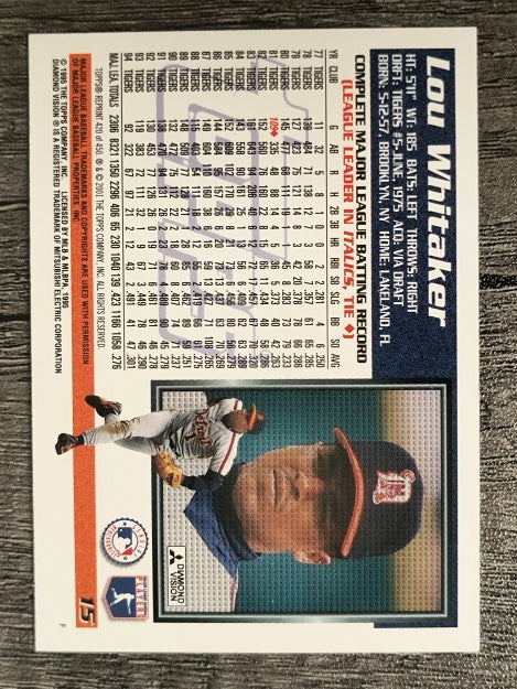 2001 Topps Archives #420 Lou Whitaker 95