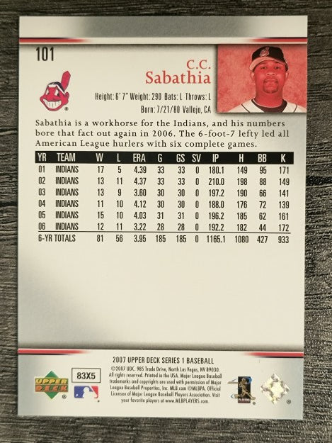 2007 Upper Deck #101 C.C. Sabathia