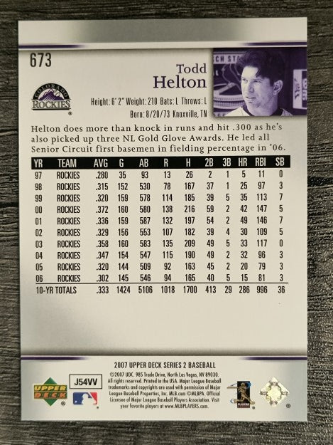 2007 Upper Deck #673 Todd Helton