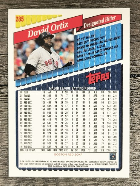 2019 Topps Archives #285 David Ortiz
