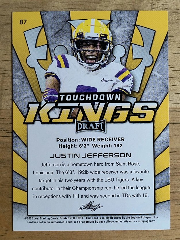 2020 Leaf Draft #87 Justin Jefferson TK