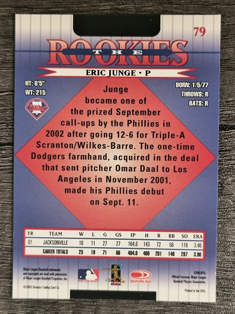 2002 Donruss Rookies #79 Eric Junge RC