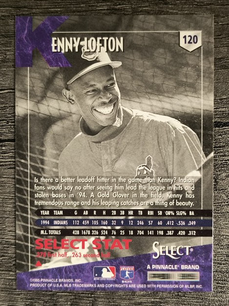 1995 Select #120 Kenny Lofton