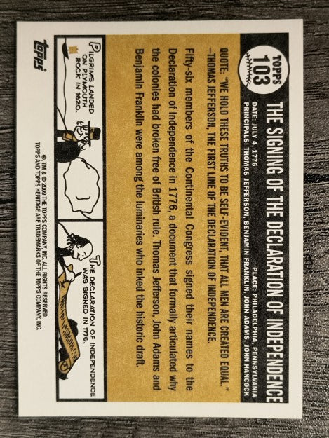 2009 Topps American Heritage #103 The signing of the Declaration of Independence