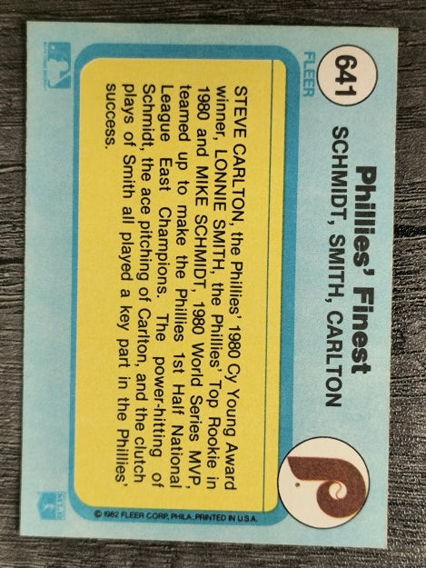 1982 Fleer #641 Lonnie Smith/Mike Schmidt/Steve Carlton
