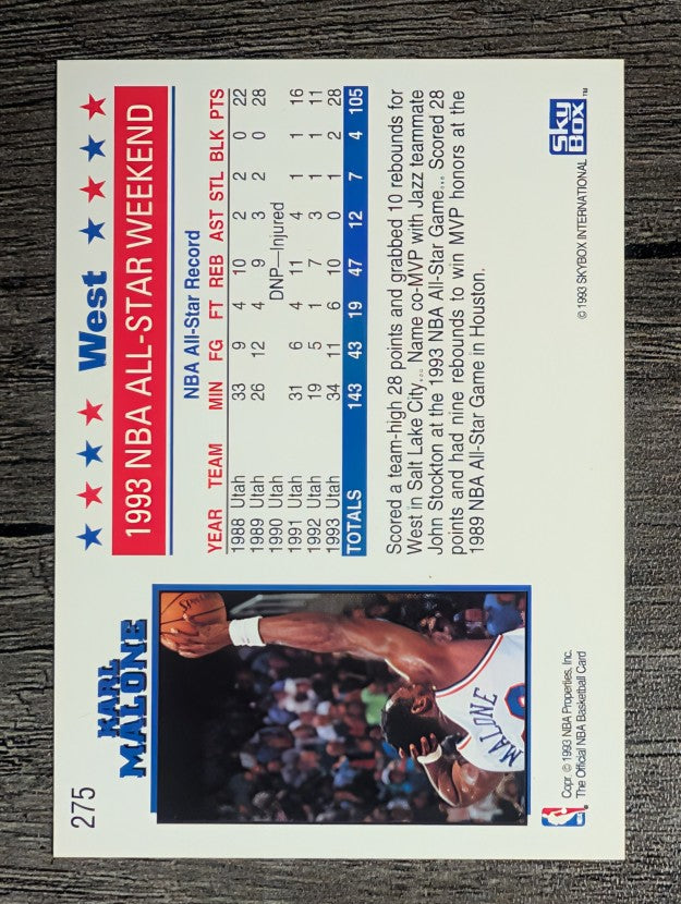 1993-94 Hoops #275 Karl Malone AS (NM)
