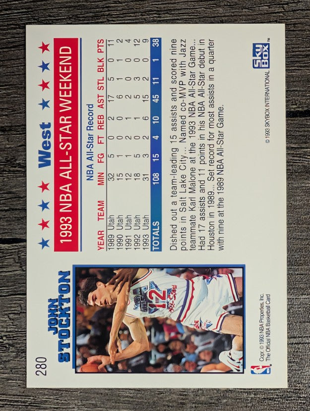 1993-94 Hoops #280 John Stockton AS (NM)
