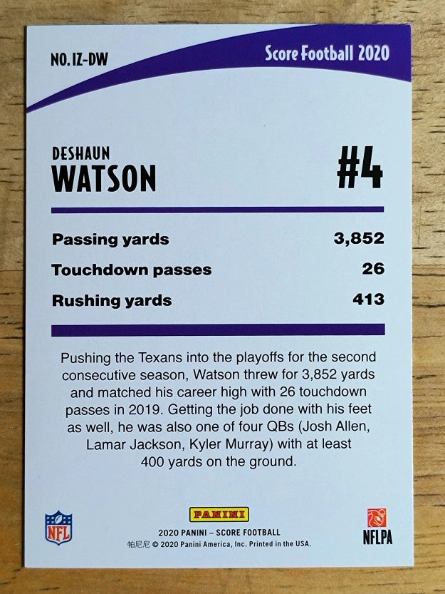 2020 Score In the Zone #5 Deshaun Watson