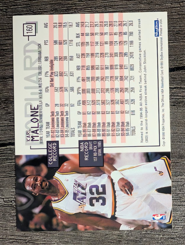 1995-96 Hoops #160 Karl Malone (NM)