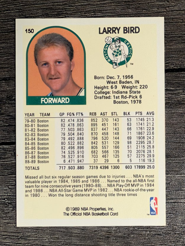 1989-90 Hoops #150 Larry Bird (EXMT)