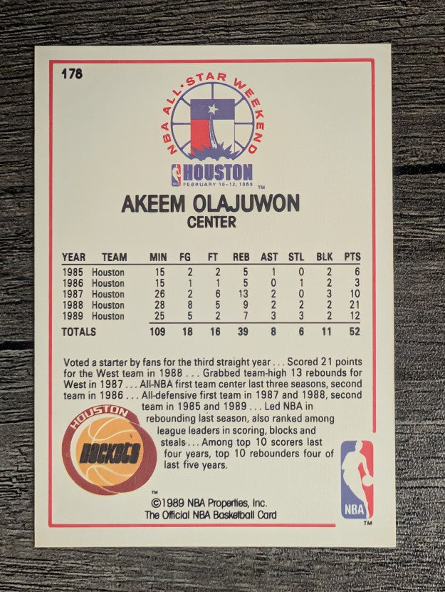 1989-90 Hoops #178 Hakeem Olajuwon AS (NM)