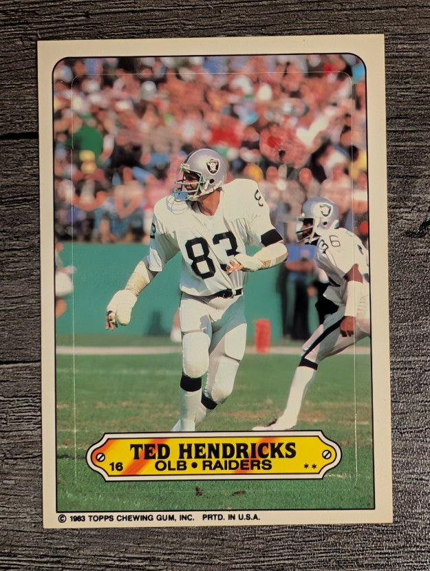 1983 Topps Sticker Inserts #16 Ted Hendricks